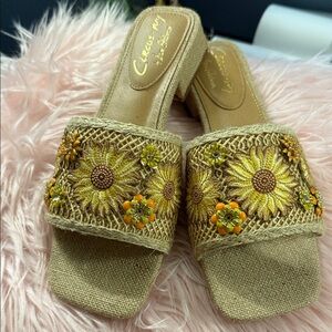 Circus by Sam Edelman Sunflower Embroidered Sandals